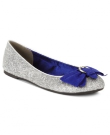 Add a sweet touch to any ensemble with this adorable flat from G by GUESS. This slip-on design features an adorable bow at toe.