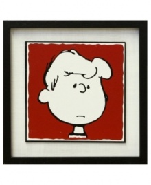 A rare sighting of Schroeder without his toy piano, this comic art print is a must for Peanuts fans. Featuring an ivory mat and black wooden frame. A rare sighting of Schroeder without his toy piano, this comic art print is a must for Peanuts fans. Featuring an ivory mat and black wooden frame.
