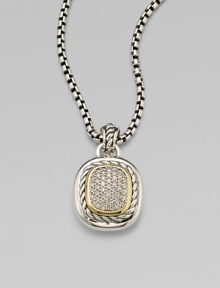 From the Albion Collection. Dazzling, pavé diamonds set in sleek sterling silver accented with radiant 18k gold. Diamonds, .71 tcwSterling sterling18k goldSize, about .47 Sterling silver baleImported Please note: Chain sold separately. From the Albion Collection. Dazzling, pavé diamonds set in sleek sterling silver accented with radiant 18k gold. Diamonds, .71 tcwSterling sterling18k goldSize, about .47 Sterling silver baleImported Please note: Chain sold separately.