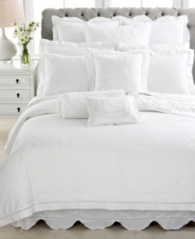 A dream sequence! Unwind surrounded by the Martha Stewart Collection Trousseau Ivy coverlet that exudes understated elegance in every way. A white landscape is the backdrop of sophisticated, muted floral patterns. A dream sequence! Unwind surrounded by the Martha Stewart Collection Trousseau Ivy coverlet that exudes understated elegance in every way. A white landscape is the backdrop of sophisticated, muted floral patterns.