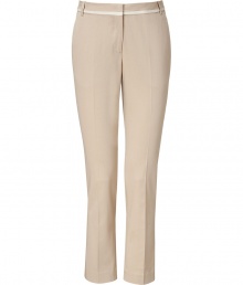 Inject your daytime look with classic chic with these sophisticated pants from Paul Smith - Flat front, contrasting stripe at waistband, belt loops, off-seam pockets, back welt pockets with button, back V-cut-out cropped silhouette - Pair with a feminine blouse, a fitted blazer, and classic pumps