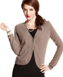 Slip into this cozy cardigan from Charter Club and feel warm all winter. Made of 100% cashmere, it feels as luxurious as it looks! Slip into this cozy cardigan from Charter Club and feel warm all winter. Made of 100% cashmere, it feels as luxurious as it looks!