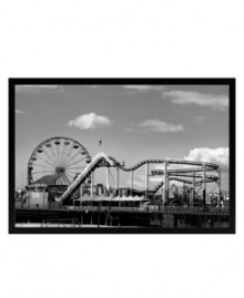 California dreamin'. Evoke the laid-back cool of the Golden State and always-sunny Santa Monica Pier with this large canvas print. A black wood frame offers a timeless finish to complement any decor.