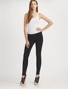 Ultra-slim stretch denim fits you like a second skin, styled with zippers at the hem for a contemporary edge.THE FITSlim fitRise, about 8Inseam, about 31THE DETAILSZip flyFive-pocket style97½% cotton/2½% lycraMachine washMade in USA of imported fabricModel shown is 5'10 (177cm) wearing US size 4. Ultra-slim stretch denim fits you like a second skin, styled with zippers at the hem for a contemporary edge.THE FITSlim fitRise, about 8Inseam, about 31THE DETAILSZip flyFive-pocket style97½% cotton/2½% lycraMachine washMade in USA of imported fabricModel shown is 5'10 (177cm) wearing US size 4.