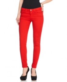 GUESS? jeans makes it red hot with a pair the color of the spiciest chili pepper! The skinny fit and ankle-cropped length gives them a touch of retro appeal. GUESS? jeans makes it red hot with a pair the color of the spiciest chili pepper! The skinny fit and ankle-cropped length gives them a touch of retro appeal.