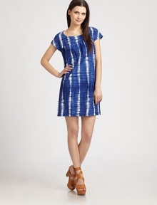 The casual cotton shift, updated with tie-dyed stripes for a touch of boho-chic.ScoopneckCap sleevesGathered around top yokePatch pocketAbout 17 from natural waistCottonDry cleanImportedModel shown is 5'9 (175cm) wearing US size Small. The casual cotton shift, updated with tie-dyed stripes for a touch of boho-chic.ScoopneckCap sleevesGathered around top yokePatch pocketAbout 17 from natural waistCottonDry cleanImportedModel shown is 5'9 (175cm) wearing US size Small.