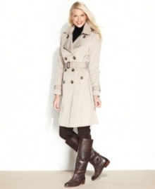 The very definition of timeless: London Fog's trench coat features crisp, classic touches for a look that's always in style. The very definition of timeless: London Fog's trench coat features crisp, classic touches for a look that's always in style.