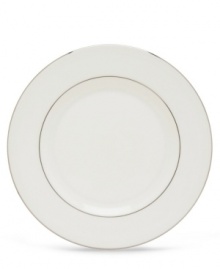 Pristine white bone china and an intricately detailed embossed decal decoration on the salad plate combine to give a contemporary edge to the sophisticated table. The gently scalloped edge is enhanced by a platinum gild along the outer rim. (Clearance) Pristine white bone china and an intricately detailed embossed decal decoration on the salad plate combine to give a contemporary edge to the sophisticated table. The gently scalloped edge is enhanced by a platinum gild along the outer rim. (Clearance)