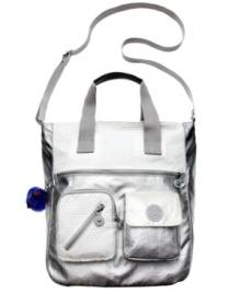 Sass up your style with this multi-tasking, metallic crossbody from Kipling. With plenty of pockets and compartments inside and out, it easily accommodates everything from an iPad or e-reader to phone, makeup and other everyday extras. Sass up your style with this multi-tasking, metallic crossbody from Kipling. With plenty of pockets and compartments inside and out, it easily accommodates everything from an iPad or e-reader to phone, makeup and other everyday extras.