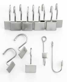Hang your shower curtain with ease using these Squares hook and holds from Charter Club, featuring a sleek, simple and contemporary look to match any bath decor. Hang your shower curtain with ease using these Squares hook and holds from Charter Club, featuring a sleek, simple and contemporary look to match any bath decor.