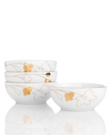 Wildflowers take off on glazed white porcelain, glowing as they tumble aimlessly around these Charter Club berry bowls. A banded edge adds a classic touch to a pattern with modern spirit. Wildflowers take off on glazed white porcelain, glowing as they tumble aimlessly around these Charter Club berry bowls. A banded edge adds a classic touch to a pattern with modern spirit.