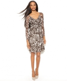 A softly-draped silhouette contrasts perfectly with a bold ikat print. INC's dress is sure to be your new favorite!