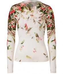 With its artful watercolor flower print, Valentino R.E.D.s pullover is the perfectly sweet choice for dressing up your look - Round neckline, long sleeves, fine ribbed trim - Form-fitting - Wear with jeans and slipper-style loafers