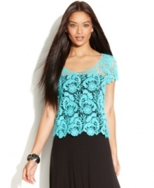 This sheer lace look from INC can be as daring as it can be refined. Make this petite style your own by experimenting with neutral or bold-hued layers to go over and under!