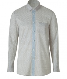 Classically cool, this dot-printed button down from Marc Jacobs is versatile and effortlessly stylish - Small spread collar, long sleeves, front button placket with contrasting stripe, slim fit, curved hem - Pair with slim trousers, chinos, or straight leg jeans Classically cool, this dot-printed button down from Marc Jacobs is versatile and effortlessly stylish - Small spread collar, long sleeves, front button placket with contrasting stripe, slim fit, curved hem - Pair with slim trousers, chinos, or straight leg jeans