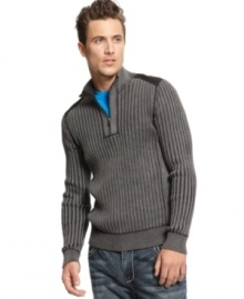 Layer up in this cozy INC International Concepts mock neck sweater. Layer up in this cozy INC International Concepts mock neck sweater.