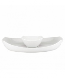 Feature modern elegance on your menu with the Classic Fjord chip and dip from Dansk's collection of serveware and serving dishes. The set serves up glossy white porcelain in fluid shapes that keep tables looking totally fresh. Feature modern elegance on your menu with the Classic Fjord chip and dip from Dansk's collection of serveware and serving dishes. The set serves up glossy white porcelain in fluid shapes that keep tables looking totally fresh.
