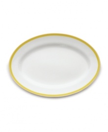 Make a splash with Latika platter from Echo Design and invite the distinct spirit of the 70's to your table setting. Bordered with bands of lemon and mustard yellow, it has a vintage, yet totally modern feel. Mix and match pieces from the collection and create your own eclectic look. Make a splash with Latika platter from Echo Design and invite the distinct spirit of the 70's to your table setting. Bordered with bands of lemon and mustard yellow, it has a vintage, yet totally modern feel. Mix and match pieces from the collection and create your own eclectic look.