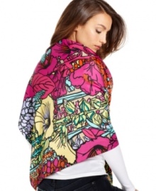 Bring bold style and vintage charm to your everyday look with this floral print wrap from Echo. Soft with a satiny feel, it makes any ensemble far more feminine. Bring bold style and vintage charm to your everyday look with this floral print wrap from Echo. Soft with a satiny feel, it makes any ensemble far more feminine.
