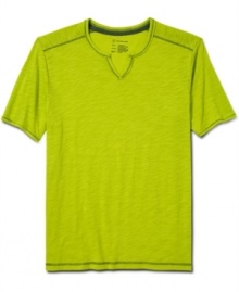 Split the difference. This t-shirt from INC International Concepts adds some flavor to you casual style.