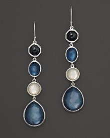 Dawn gemstone doublets of color backed mother-of-pearl and hand-faceted clear quartz set in sterling silver. From Ippolita.