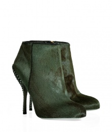 Rocker-chic looks get an impossibly cool kick of attitude with Sergio Rossis fur ankle boots, complete with a studded stiletto heel for that added edge of urban sophistication - Almond toe, inside zip, black trim - Pair with opaque tights and micro-minis Rocker-chic looks get an impossibly cool kick of attitude with Sergio Rossis fur ankle boots, complete with a studded stiletto heel for that added edge of urban sophistication - Almond toe, inside zip, black trim - Pair with opaque tights and micro-minis
