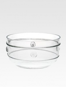 Old-world style and elegant details define this utterly charming fruit bowl, handmade and mouthblown with dimensional detail in fine glass. From the Isabella Collection Handmade 10-oz. capacity 4½ high Dishwasher safe Imported Old-world style and elegant details define this utterly charming fruit bowl, handmade and mouthblown with dimensional detail in fine glass. From the Isabella Collection Handmade 10-oz. capacity 4½ high Dishwasher safe Imported