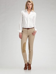 A crisp, slender-fitting style to top any classic outfit. Button front Back darts Cotton/elastene; machine wash Imported A crisp, slender-fitting style to top any classic outfit. Button front Back darts Cotton/elastene; machine wash Imported