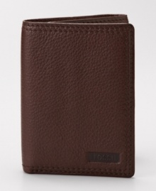 When your old wallet needs an upgrade, turn to Fossil for a sleek streamlined trifold design in smooth, pliable leather. When your old wallet needs an upgrade, turn to Fossil for a sleek streamlined trifold design in smooth, pliable leather.