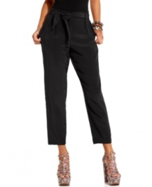 Add sophisticated-cool to your repertoire of summery looks with these pants from Jessica Simpson. A pleated, paperbag waist and cropped leg style unite in perfect fashion harmony! Add sophisticated-cool to your repertoire of summery looks with these pants from Jessica Simpson. A pleated, paperbag waist and cropped leg style unite in perfect fashion harmony!
