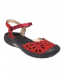 Ready to walk? Jambu's Ocean sandals feature darling cutouts on the vamp and a non-slip rubber heel. An adjustable velcro closure keeps things snug.