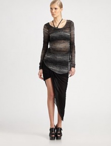 Luxe stretch modal gathered in a curve-hugging silhouette with an asymmetric hi-lo hem.Fitted throughoutGathered from waist to hemAsymmetric hemAbout 41 longMicromodalDry cleanImported of Italian fabricModel shown is 5'10 (177cm) wearing US size Small. Luxe stretch modal gathered in a curve-hugging silhouette with an asymmetric hi-lo hem.Fitted throughoutGathered from waist to hemAsymmetric hemAbout 41 longMicromodalDry cleanImported of Italian fabricModel shown is 5'10 (177cm) wearing US size Small.