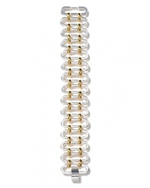 On the right side of classic, Lauren by Ralph Lauren's multi-tone link bracelet is a bold choice layered over a crisp neckline or cocktail dress.