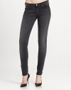 With a comfy rise and slimming bottom, these medium-dark skinnies have goldtone hardware, dark gray threads and subtle fading that gives the illusion of the perfect worn-in pants. THE FITMedium rise, about 8Inseam, about 30THE DETAILSZip flyFive-pocket style98% cotton/2% spandexMachine washMade in USA of imported fabricModel shown is 5'9 (175cm) wearing US size 0.