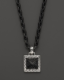 John Hardy Men's Sterling Silver Lava Pendant Necklace with Black Sapphire, 22 John Hardy Men's Sterling Silver Lava Pendant Necklace with Black Sapphire, 22