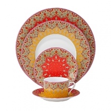 Dhara is inspired by the side designs of a poetry manuscript from Saadi. It was painted by Mir-Imad in 1609. The pattern combines 2 cultures: the light flowery Persian vegetation and Indian arabesques. The colors inspired by the traditional saris from Penjab and Cachemire. Each color is separated from each other by a thin black line just like they do with traditional rugs from India and Middle-East. Dhara is inspired by the side designs of a poetry manuscript from Saadi. It was painted by Mir-Imad in 1609. The pattern combines 2 cultures: the light flowery Persian vegetation and Indian arabesques. The colors inspired by the traditional saris from Penjab and Cachemire. Each color is separated from each other by a thin black line just like they do with traditional rugs from India and Middle-East.