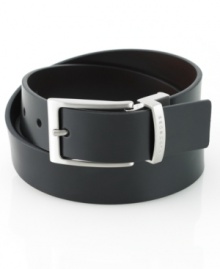 Be ready for anything. This reversible leather belt from Hugo Boss is every man's essential.