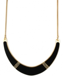 Shine like a star at night with this half-moon frontal necklace from Kenneth Cole New York. Crafted from gold-tone mixed metal, the necklace features luminous black pave glass crystal accents. Approximate length: 16 inches + 3-inch extender. Approximate drop: 3 inches. Shine like a star at night with this half-moon frontal necklace from Kenneth Cole New York. Crafted from gold-tone mixed metal, the necklace features luminous black pave glass crystal accents. Approximate length: 16 inches + 3-inch extender. Approximate drop: 3 inches.