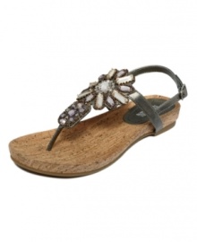 Sandals to outshine the sun. Kenneth Cole Reaction's Flower Star sandals feature bold bead and rhinestone floral embellishments.