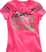 She's definitely got style in spades thanks to this graphic, electric-pink tee from Puma.