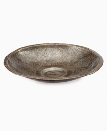 Recycled metal becomes a thing of beauty in the practiced hands of Haiti's esteemed Croix-des-Bouquets artisans. Carefully cut, hammered and varnished, this radiant Leaf bowl serves to hold jewelry, display whole fruit and accent coffee tables. A meaningful gift. Recycled metal becomes a thing of beauty in the practiced hands of Haiti's esteemed Croix-des-Bouquets artisans. Carefully cut, hammered and varnished, this radiant Leaf bowl serves to hold jewelry, display whole fruit and accent coffee tables. A meaningful gift.