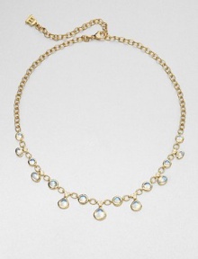 Luminous royal blue moonstone and sparkling diamonds set in radiant 18k gold on a link chain. Royal blue moonstoneDiamonds, .37 tcw18k goldLength, about 16-18 adjustableLobster clasp closureMade in Italy Luminous royal blue moonstone and sparkling diamonds set in radiant 18k gold on a link chain. Royal blue moonstoneDiamonds, .37 tcw18k goldLength, about 16-18 adjustableLobster clasp closureMade in Italy