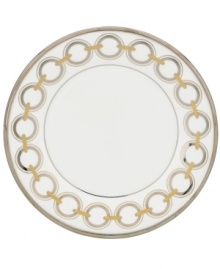 With links of shimmering platinum and gold, this Lenox accent plate lends chic sophistication to understated Solitaire White dinnerware. Qualifies for Rebate With links of shimmering platinum and gold, this Lenox accent plate lends chic sophistication to understated Solitaire White dinnerware. Qualifies for Rebate