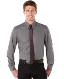 With a classic twill textured pattern, this Perry Ellis shirt makes a great addition to your work-week wardrobe.