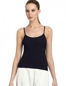 THE LOOKScoopneckSpaghetti strapsScoopbackTHE FITAbout 23 from shoulder to hemTHE MATERIAL83% viscose/17% polyesterCARE & ORIGINHand wash or dry cleanMade in ItalyModel shown is 5'10½ (179cm) wearing US size 4. THE LOOKScoopneckSpaghetti strapsScoopbackTHE FITAbout 23 from shoulder to hemTHE MATERIAL83% viscose/17% polyesterCARE & ORIGINHand wash or dry cleanMade in ItalyModel shown is 5'10½ (179cm) wearing US size 4.