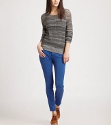 The marled cotton knit features open-stitch details in an effortless pullover, perfect for layering.ScoopneckDropped shouldersLong sleevesRibbed trimAbout 25 from shoulder to hemCottonDry cleanImportedModel shown is 5'9 (175cm) wearing US size Small.