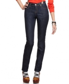 Tommy Girl's skinny jeans are geek-chic with removable suspenders. Stay trend-forward this season with preppy styling!