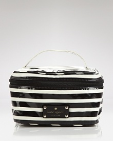 Stripes pack a punch with this glossy cosmetics case from kate spade new york. Ideal for the jet setter, it keeps your products safely (and chicly) stowed for takeoff. Stripes pack a punch with this glossy cosmetics case from kate spade new york. Ideal for the jet setter, it keeps your products safely (and chicly) stowed for takeoff.