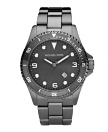You'll be game for anything with this ultra-modern gunmetal design from Michael Kors. You'll be game for anything with this ultra-modern gunmetal design from Michael Kors.