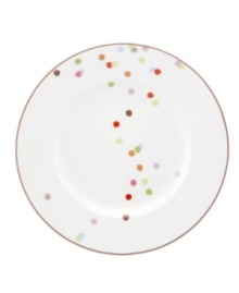 Have more fun at the table with the playful confetti pattern and sublime durability of this Market Street Green accent plate by kate spade. Have more fun at the table with the playful confetti pattern and sublime durability of this Market Street Green accent plate by kate spade.